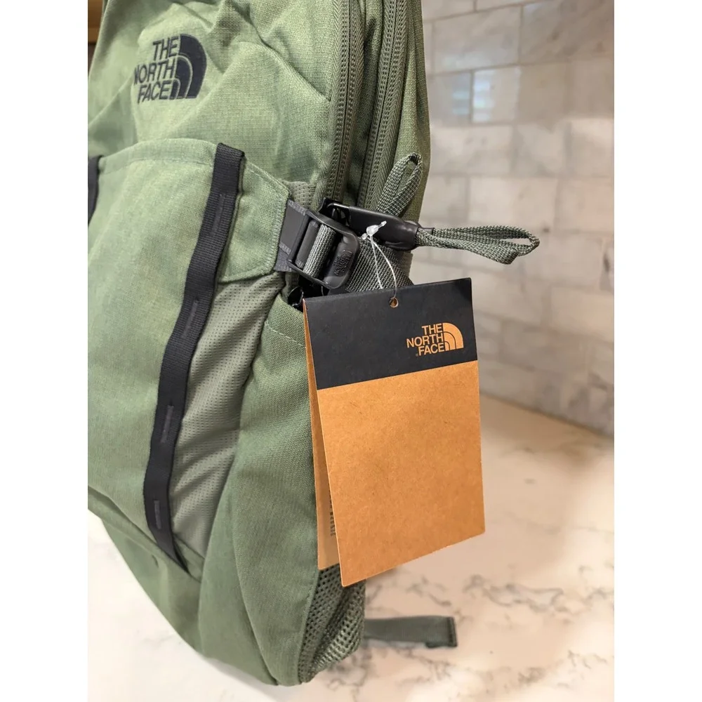 The North Face Pivoter Backpack Laurel Wreath Green Black NF0A3VXT Laptop Bag